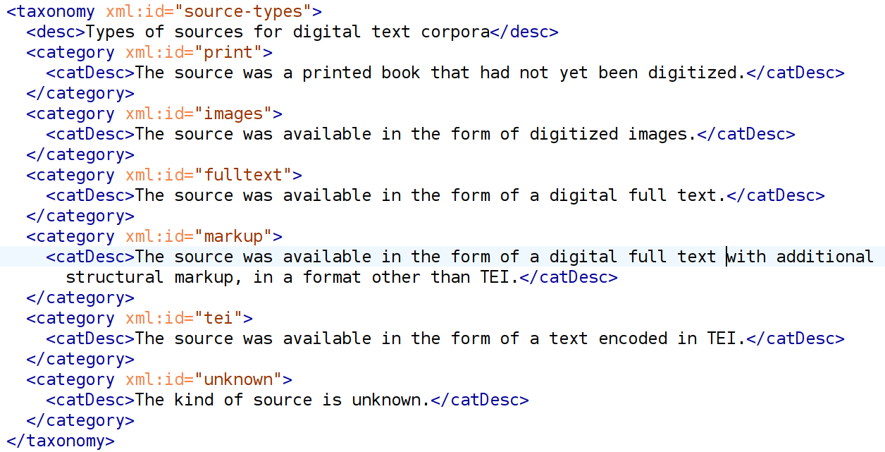 Taxonomie für Source Types